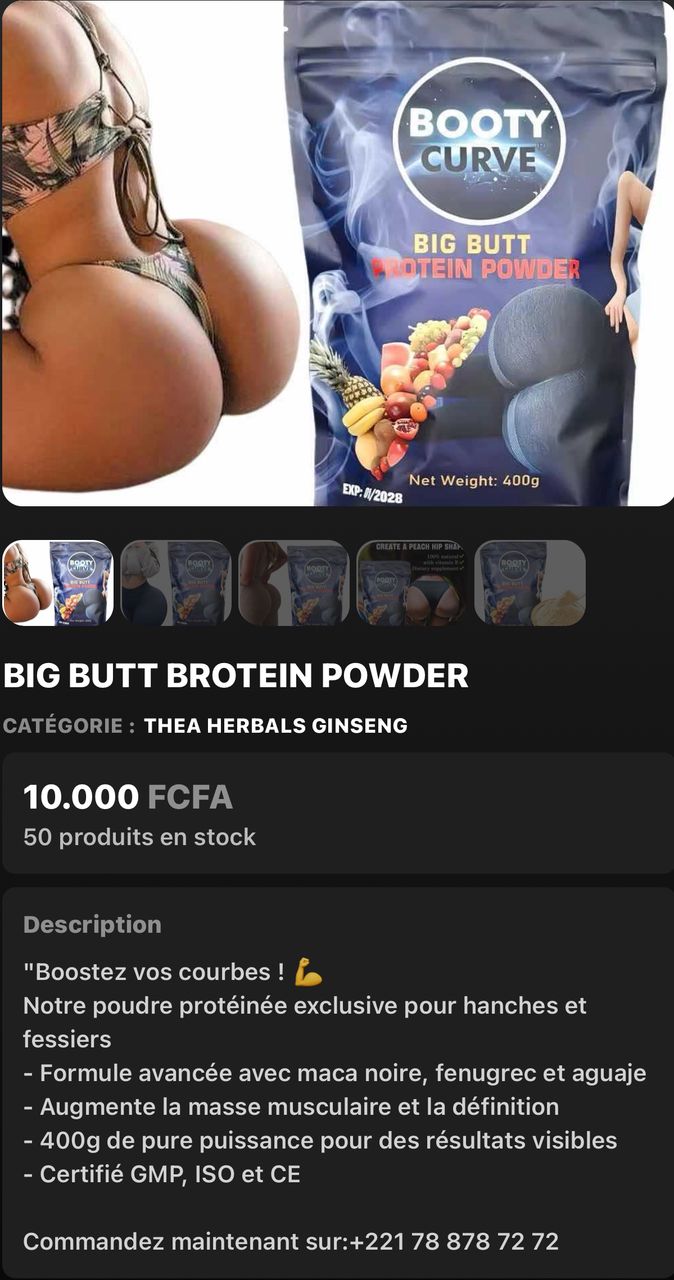 Booty Curve Big Butt Protein Powder – Poudre Protéinée Courbes