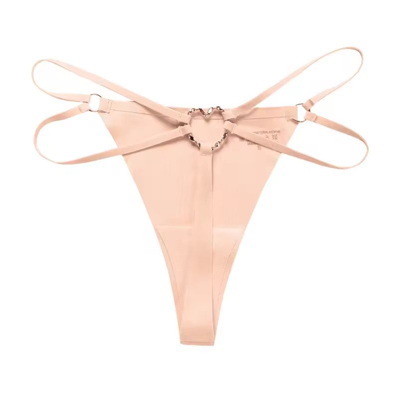 String Double Bande Anneau Cœur – Noir, Rouge, Beige & Marron